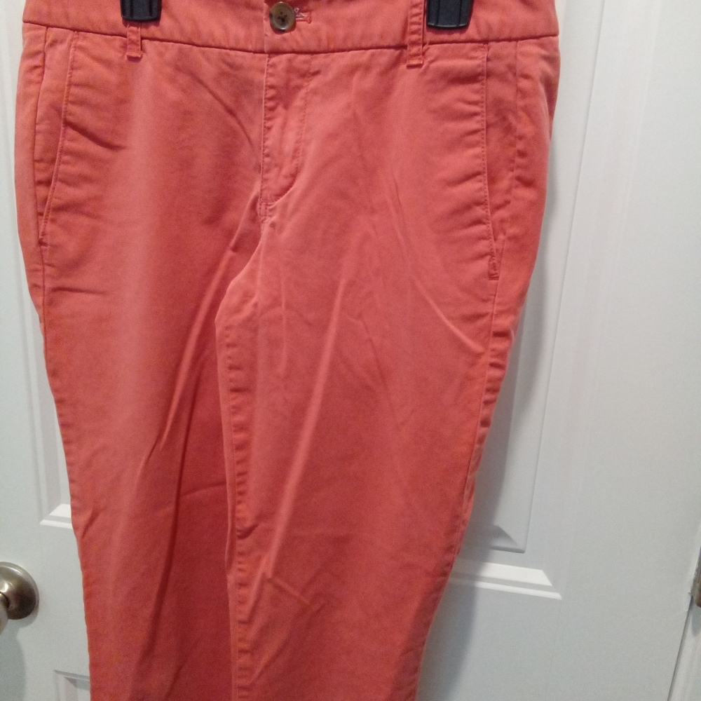J. Crew Frankie Size 2 Coral Pink Sraight Leg Pants